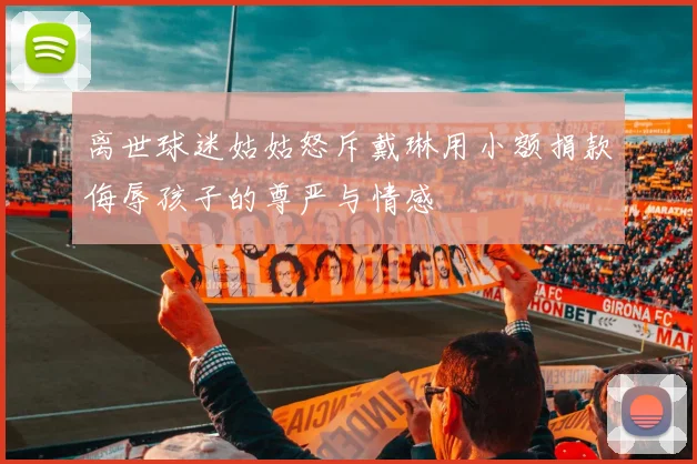 离世球迷姑姑怒斥戴琳用小额捐款侮辱孩子的尊严与情感